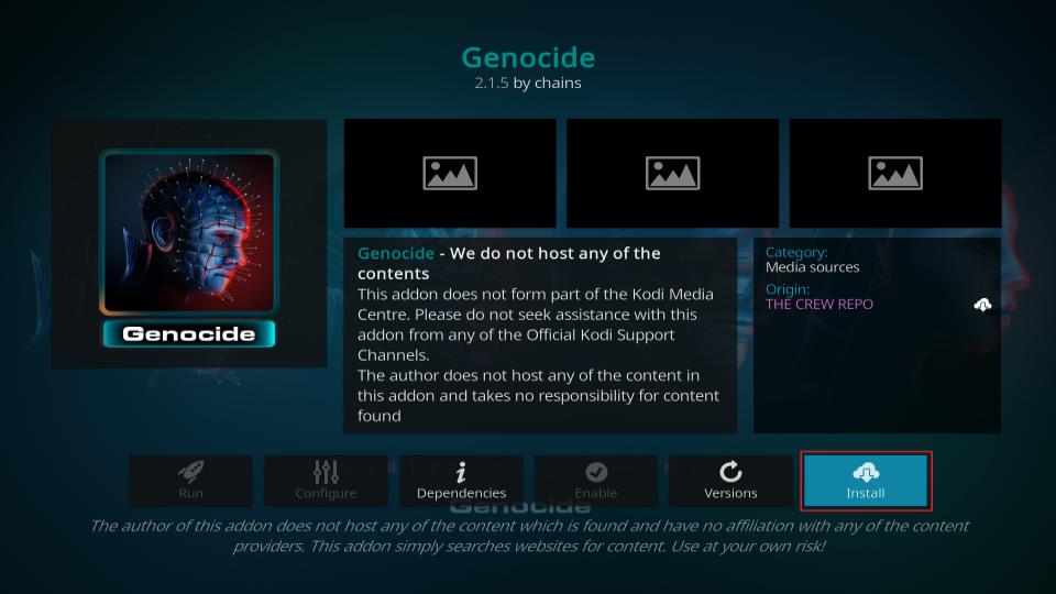 Install Genocide Kodi addon